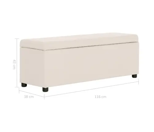 Sols Ar Kasti, 116 Cm, Krēmkrāsas Poliesters Vidaxl