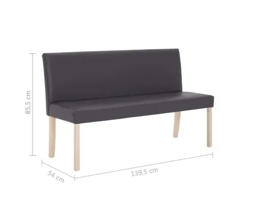 Suoliukas, Pilkas, 139,5cm Dirbtinė Oda