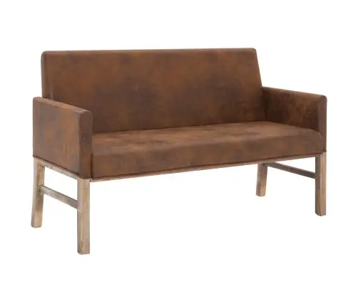 Sols Ar Roku Balstiem, 140 Cm, Brūna Mākslīgā Zamšāda Vidaxl