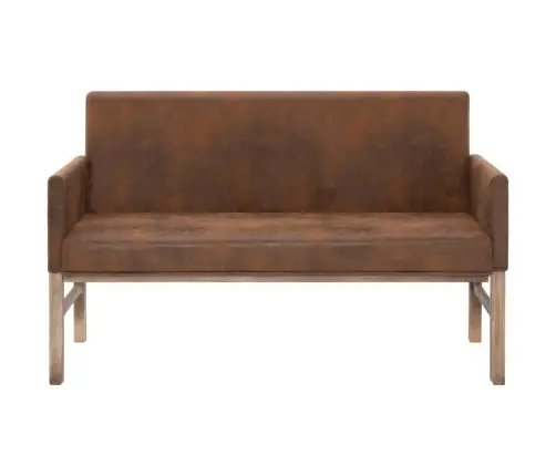 Sols Ar Roku Balstiem, 140 Cm, Brūna Mākslīgā Zamšāda Vidaxl