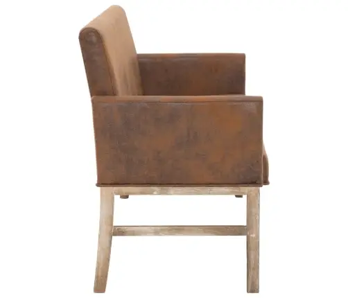 Sols Ar Roku Balstiem, 140 Cm, Brūna Mākslīgā Zamšāda Vidaxl