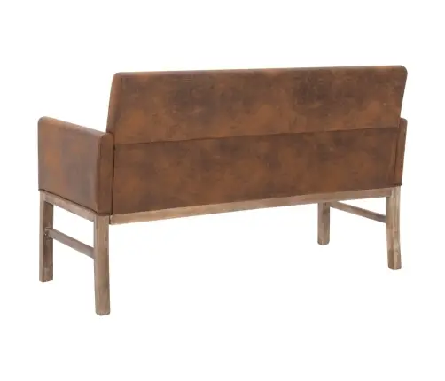 Sols Ar Roku Balstiem, 140 Cm, Brūna Mākslīgā Zamšāda Vidaxl