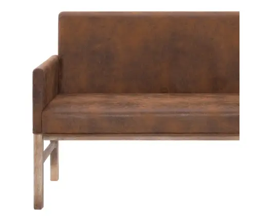 Sols Ar Roku Balstiem, 140 Cm, Brūna Mākslīgā Zamšāda Vidaxl