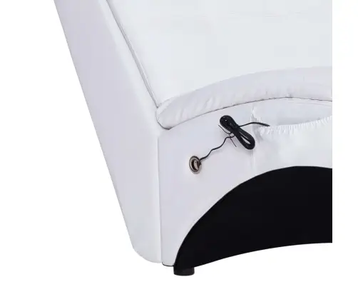 Massaažikanapee Koos Padjaga, Valge, Kunstnahk