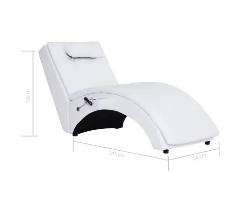 Massaažikanapee Koos Padjaga, Valge, Kunstnahk