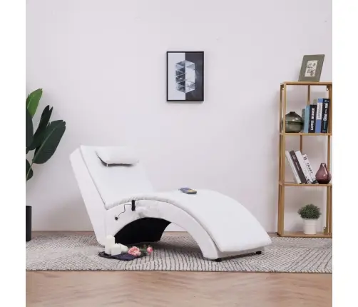 Massaažikanapee Koos Padjaga, Valge, Kunstnahk