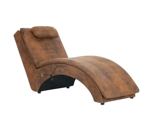 Masāžas Zvilnis Ar Spilvenu, Brūna Mākslīgā Zamšāda Vidaxl