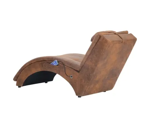 Masāžas Zvilnis Ar Spilvenu, Brūna Mākslīgā Zamšāda Vidaxl