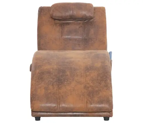 Masāžas Zvilnis Ar Spilvenu, Brūna Mākslīgā Zamšāda Vidaxl