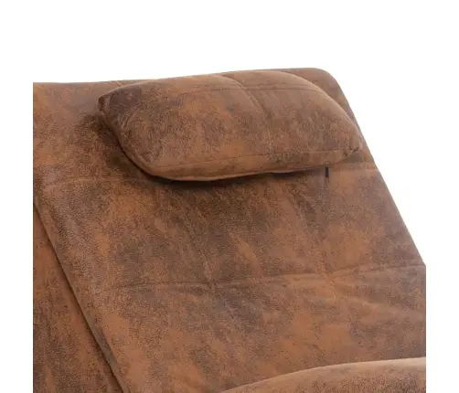 Masāžas Zvilnis Ar Spilvenu, Brūna Mākslīgā Zamšāda Vidaxl