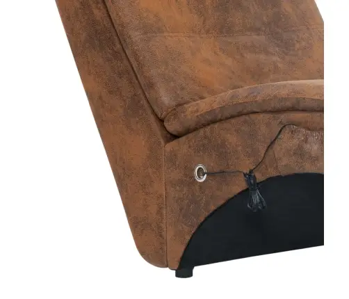 Masāžas Zvilnis Ar Spilvenu, Brūna Mākslīgā Zamšāda Vidaxl