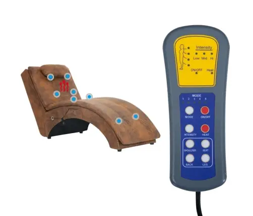 Masāžas Zvilnis Ar Spilvenu, Brūna Mākslīgā Zamšāda Vidaxl