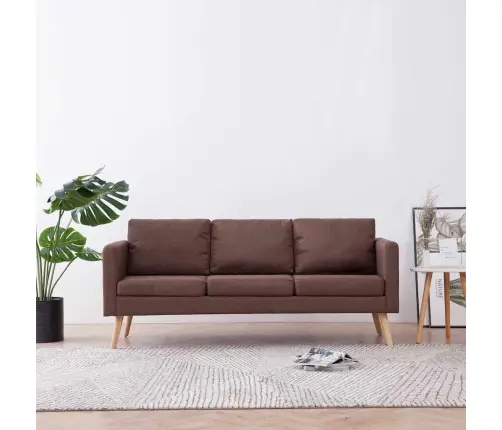 Trīsvietīgs Dīvāns, Brūns Audums Vidaxl