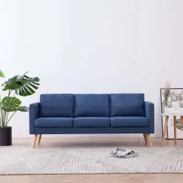 Trivietė Sofa, Mėlyna, Audinys