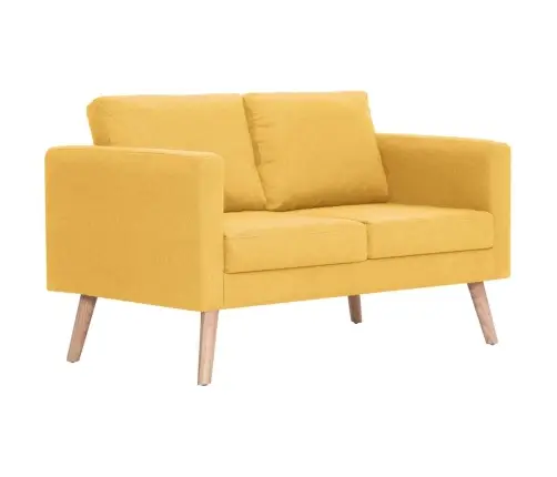 Divvietīgs Dīvāns, Dzeltens Audums Vidaxl