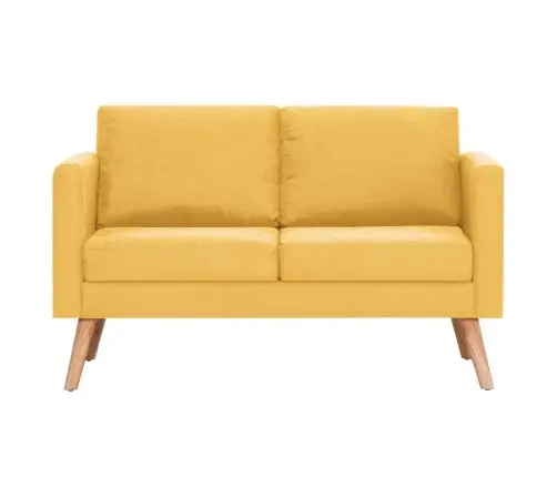 Divvietīgs Dīvāns, Dzeltens Audums Vidaxl
