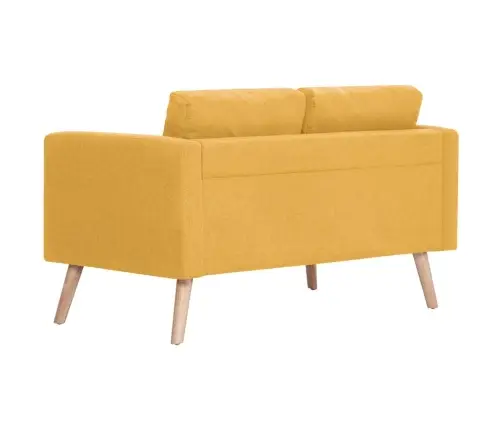 Divvietīgs Dīvāns, Dzeltens Audums Vidaxl
