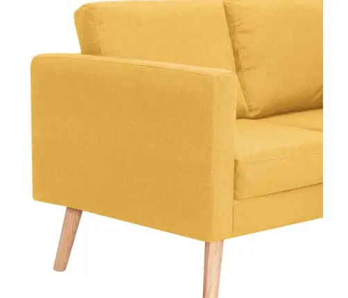 Divvietīgs Dīvāns, Dzeltens Audums Vidaxl