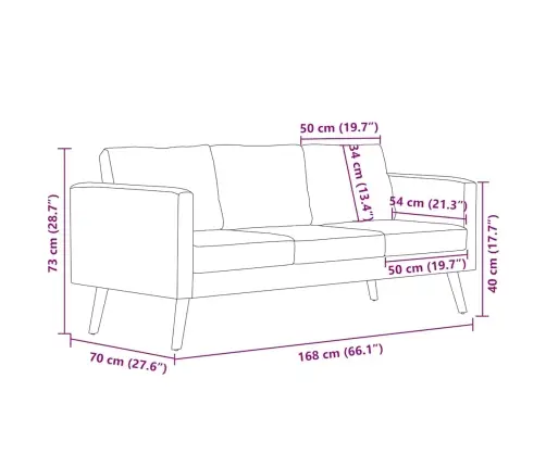 3-Kohaline Diivan, Kangas, Pruunikashall