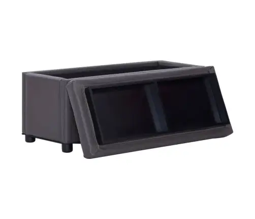 Daiktadėžė-Otomanė, Pilka, 87,5cm Dirbtinė Oda