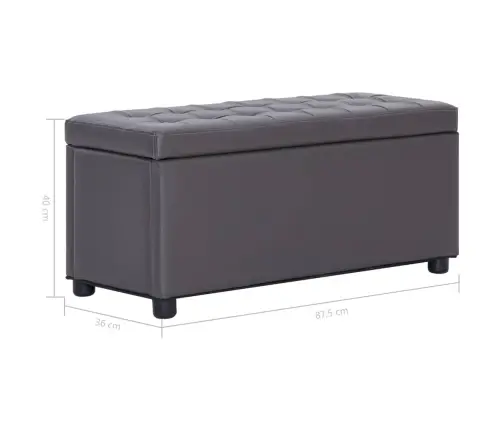 Daiktadėžė-Otomanė, Pilka, 87,5cm Dirbtinė Oda