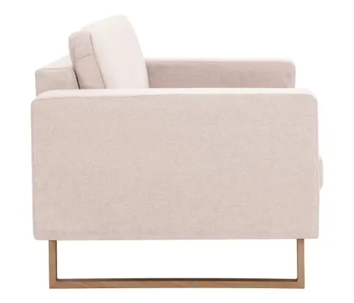 Trīsvietīgs Dīvāns, Krēmkrāsas Audums Vidaxl