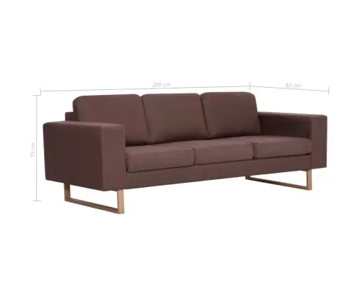 Trivietė Sofa, Ruda, Audinys