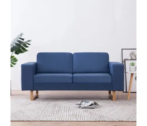 Divvietīgs Dīvāns, Zils Audums Vidaxl