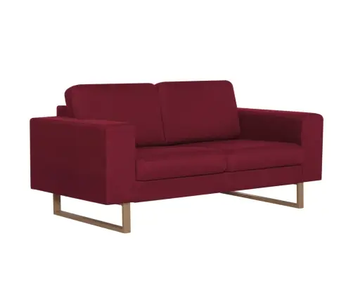Dvivietė Sofa, Vyno Raudonos Spalvos, Audinys