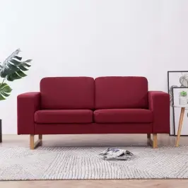 Dvivietė Sofa, Vyno Raudonos Spalvos, Audinys