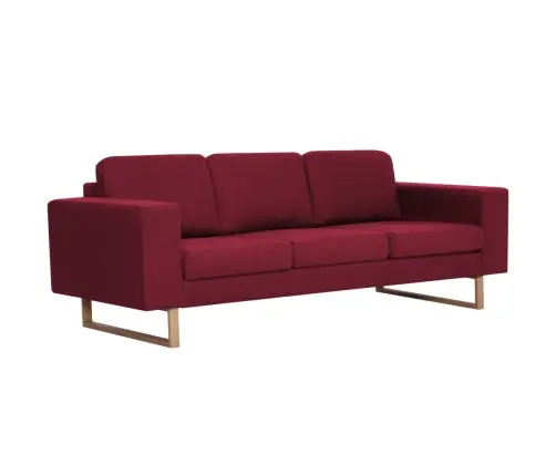 Trivietė Sofa, Vyno Raudonos Spalvos, Audinys