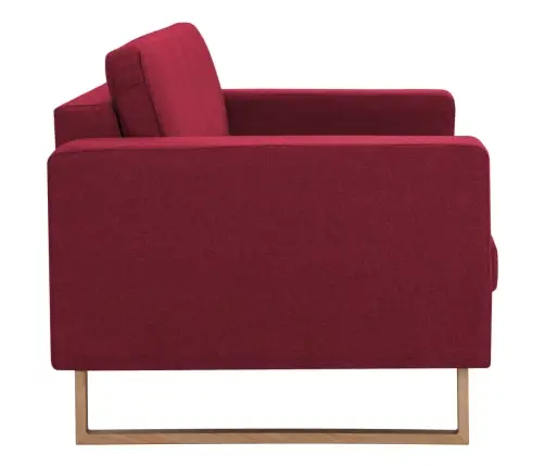 Trivietė Sofa, Vyno Raudonos Spalvos, Audinys
