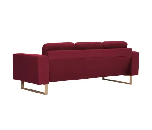 Trivietė Sofa, Vyno Raudonos Spalvos, Audinys