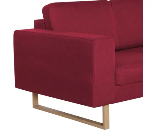 Trivietė Sofa, Vyno Raudonos Spalvos, Audinys