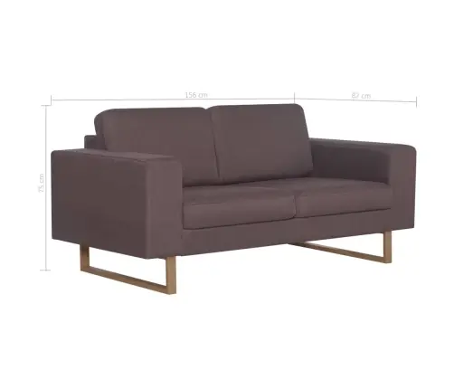 Dvivietė Sofa, Taupe Spalvos, Audinys