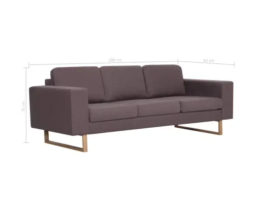 Trivietė Sofa, Taupe Spalvos, Audinys
