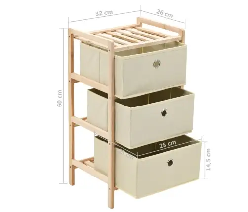 Plaukti Ar 3 Auduma Groziem, 2 Gab., Ciedru Koks, Bēši Vidaxl