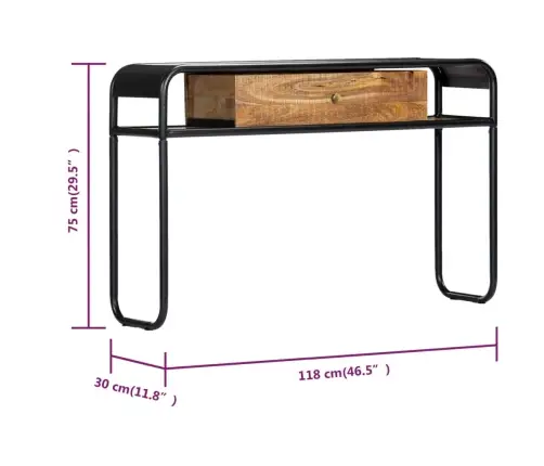 Konsoles Galdiņš, 118X30X75 Cm, Mango Masīvkoks Vidaxl Konsoles Galdiņš, 118X30X75 Cm, Mango Masīvkoks Vidaxl