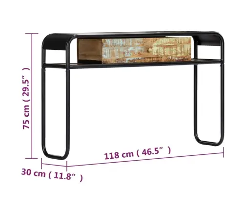 Konsoles Galdiņš, 118X30X75 Cm, Pārstrādāts Masīvkoks Vidaxl