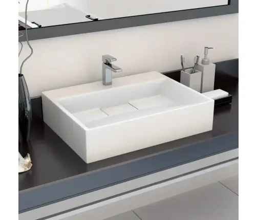 Izlietne, 50X38X13 Cm, Minerālu Un Marmora Materiāls, Balta Vidaxl