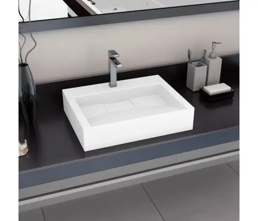 Izlietne, 60X38X11 Cm, Minerālu Un Marmora Materiāls, Balta Vidaxl