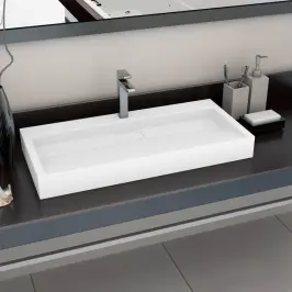 Valamu 100 X 46 X 11 Cm Mineraalvalatis/Marmorvalatis Valge