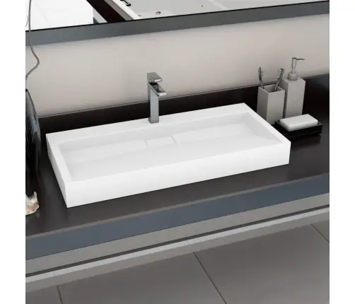 Izlietne, 100X46X11 Cm, Minerālu Un Marmora Materiāls, Balta Vidaxl