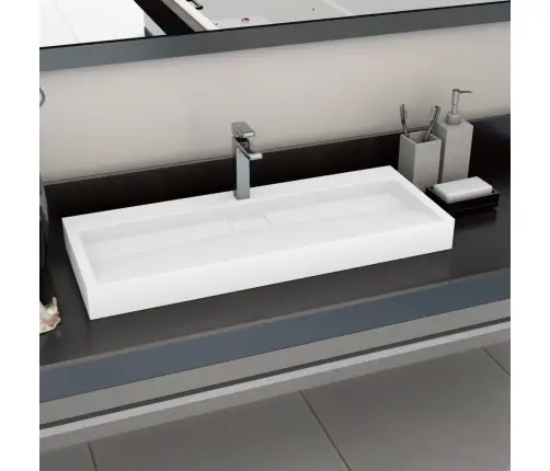 Valamu 120 X 46 X 11 Cm Mineraalvalatis/Marmorvalatis, Valge