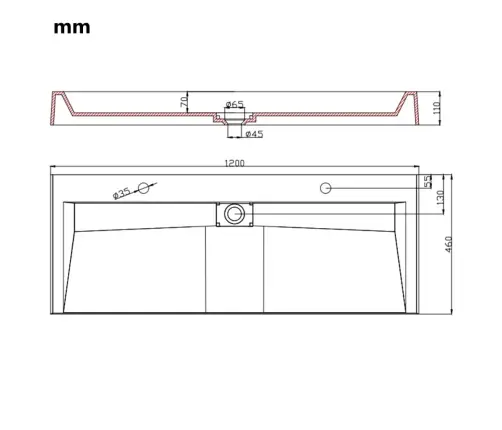Izlietne, 120X46X11 Cm, Minerālu Un Marmora Materiāls, Balta Vidaxl