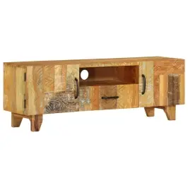 Tv Spintelė, 120X30X40cm Perdirbt. Med. Mas., Raižyta Rankomis