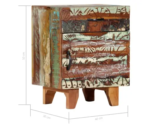 Naktsskapītis, Ar Kokgriezumiem, Pārstrādāts Masīvkoks Vidaxl