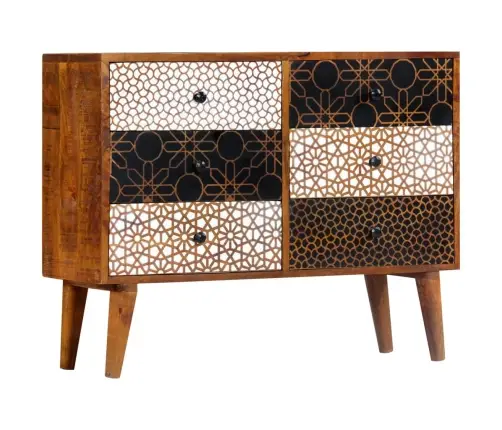 Kumode Ar Rakstiem, 90X30X70 Cm, Mango Masīvkoks Vidaxl