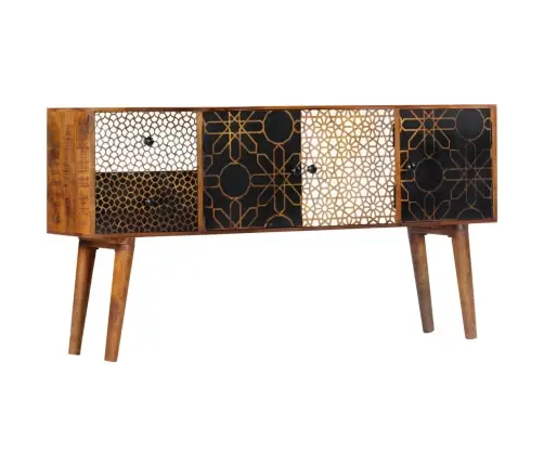 Kumode Ar Rakstiem, 130X30X70 Cm, Mango Masīvkoks Vidaxl