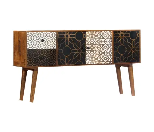 Šoninė Spintelė Su Raštais, 130X30X70cm Mango Med. Masyvas Šoninė Spintelė Su Raštais, 130X30X70cm Mango Med. Masyvas